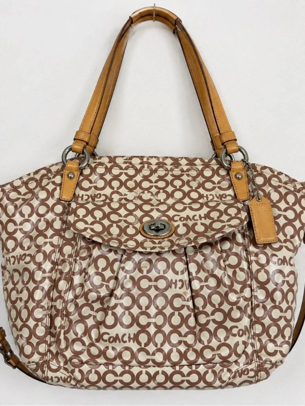 Coach Leah Optic Art Coated Canvas Large Bag Tote #13142